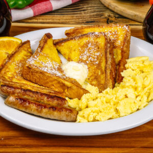 French Toast with Sausage And Egg